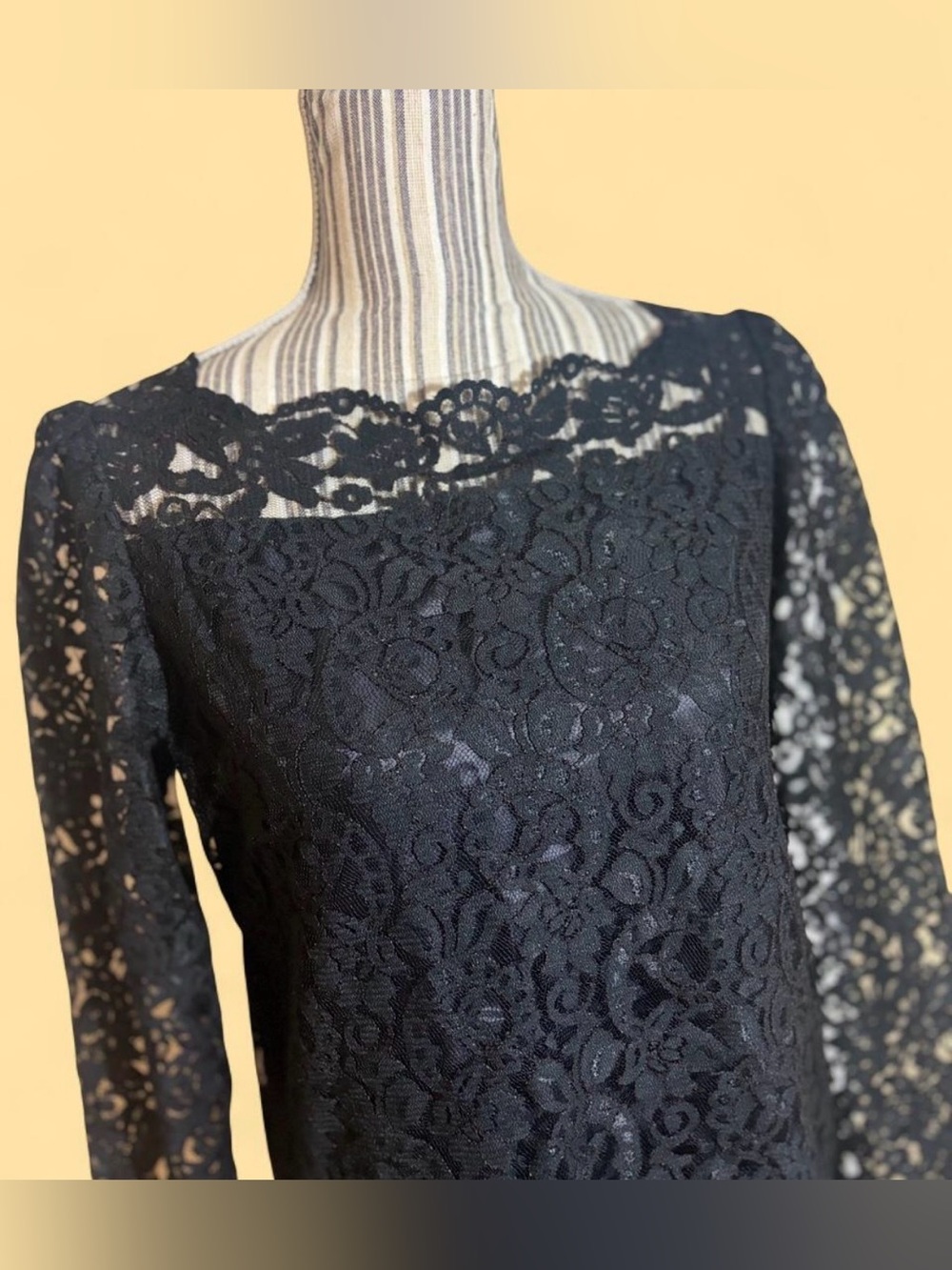 Vtg black lace dress